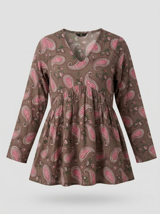 Crimson Blossom Peplum Tunic