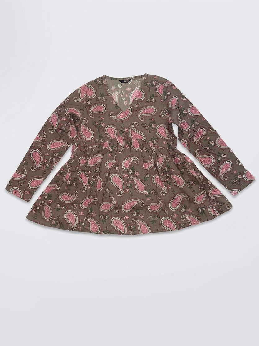 Crimson Blossom Peplum Tunic